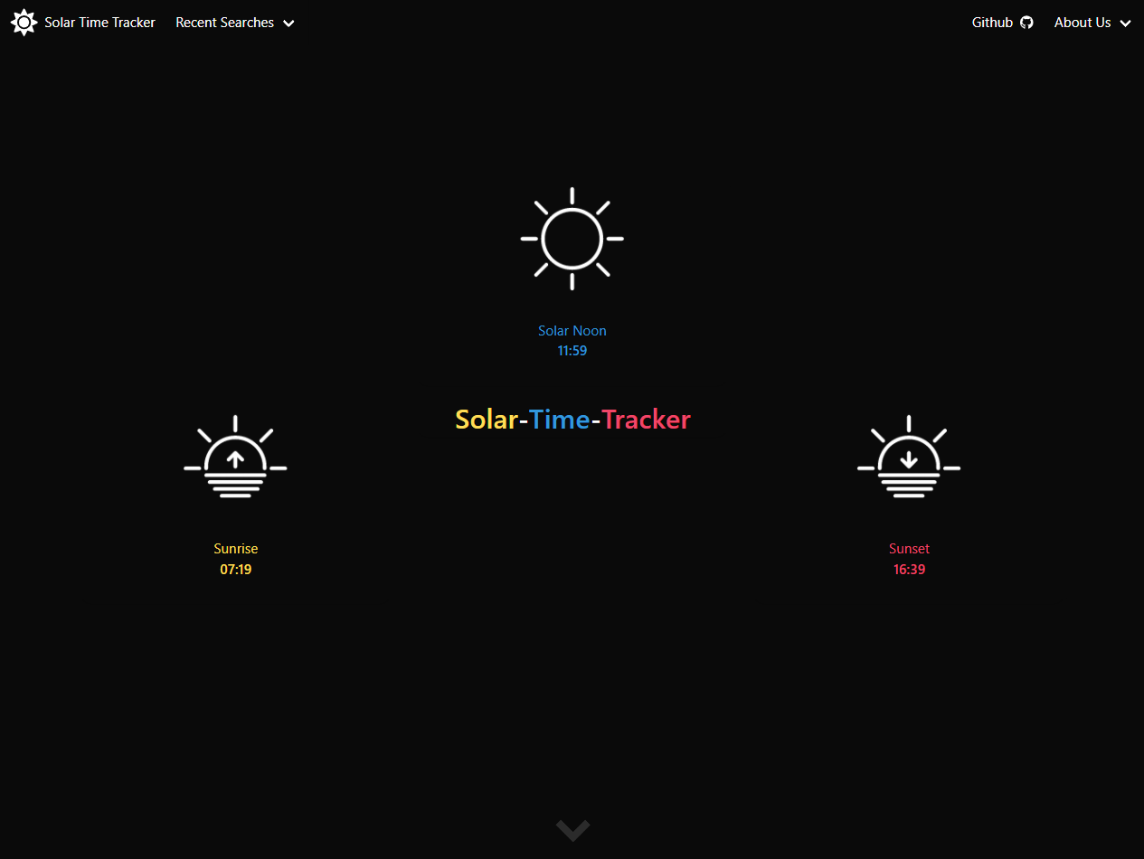 Solar Time Tracker website